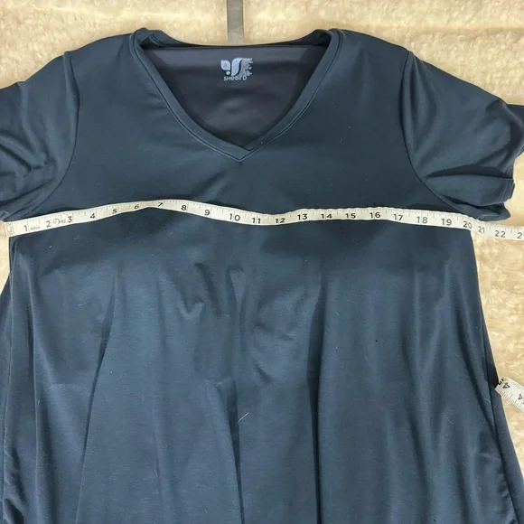 Shebird The Vera V-neck Short Sleeve Bra Tee in Navy Blue Size 8 - Picture 5 of 11